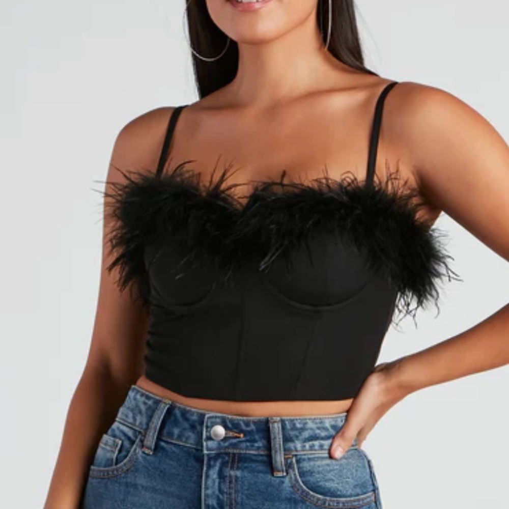 Windsor So Fine Marabou Trim Corset